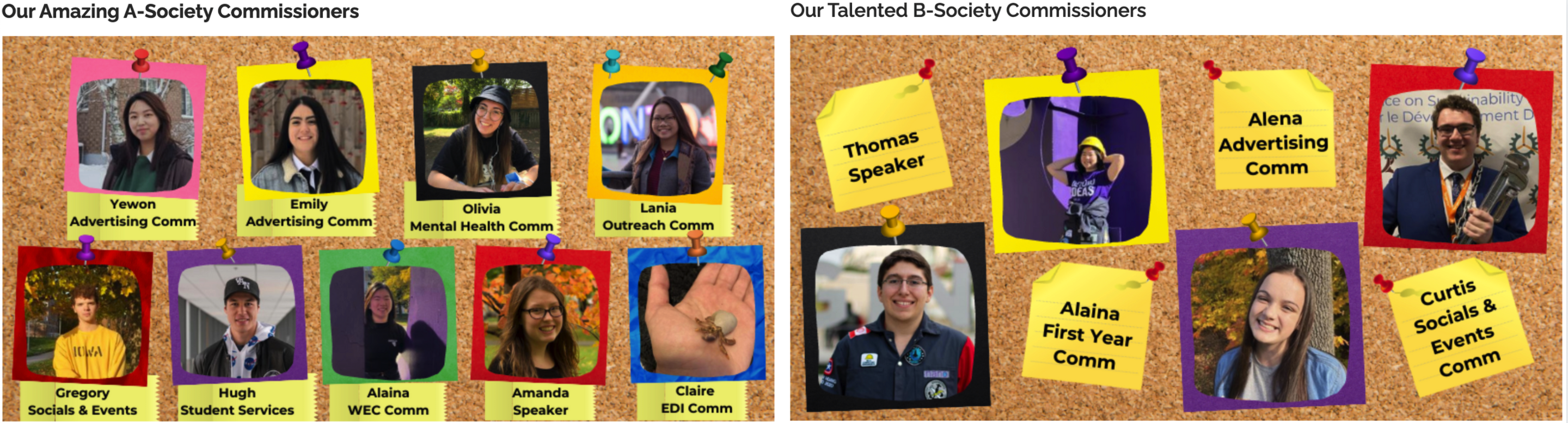 Our A and B Society Commissioners