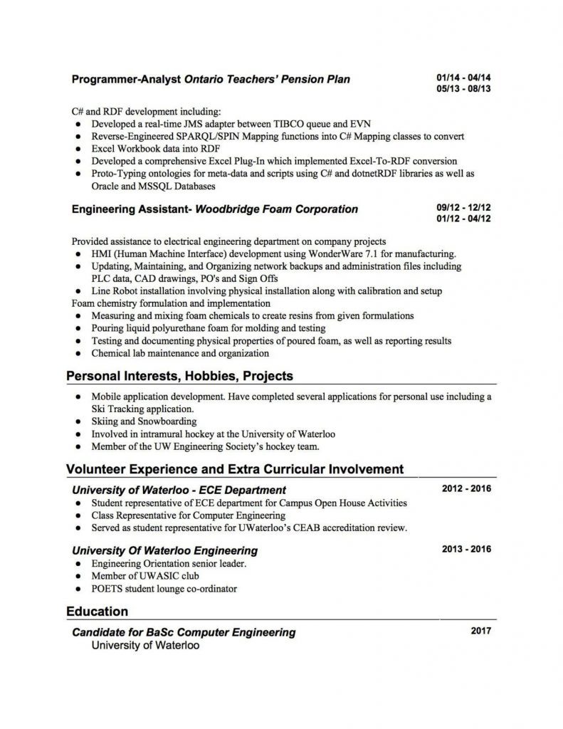 Resume Templates – Waterloo Engineering Society